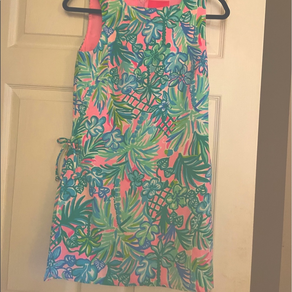 Adorable pink and green lily Pulitzer romper. Size 0, brand new with tags.